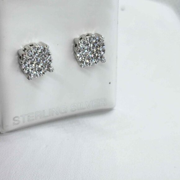 Brand New   Sterling Silver 925 Round Design Earrings - Picture 1 of 4